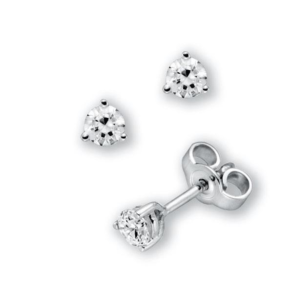 3 Krappen, Ohrstecker in Weißgold 585 mit zus. 0,2 ct. Brillant tw, vs von 123gold - E-3WK6B-W5-1UBASZ 3 Krappen, Ohrstecker in Weißgold 585 mit zus. 0,2 ct. Brillant tw, vs von 123gold - E-3WK6B-W5-1UBASZ