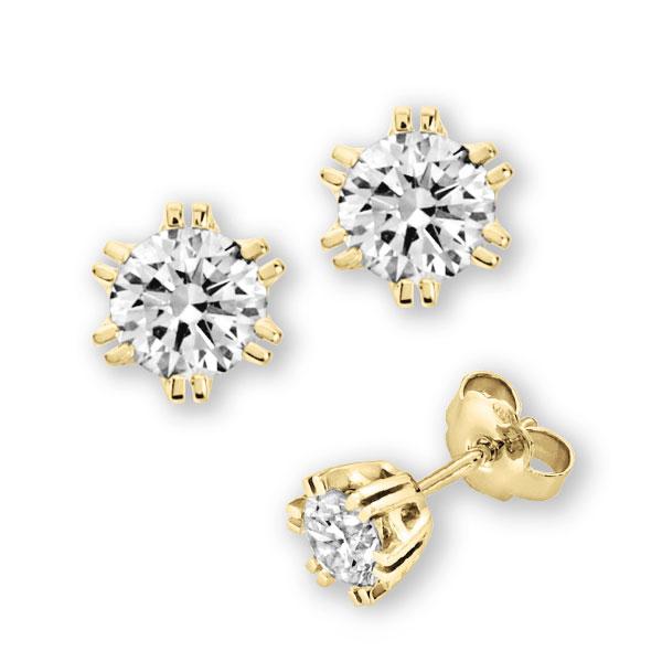 6 Doppelkrappen, in Gelbgold 585 mit 2x 0,5 ct. Brillant tw, vs von 123gold - E-3CXG9-G5-1IVADBZ 6 Doppelkrappen, in Gelbgold 585 mit 2x 0,5 ct. Brillant tw, vs von 123gold - E-3CXG9-G5-1IVADBZ