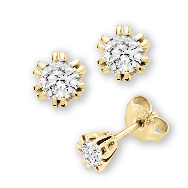 6 Doppelkrappen, in Gelbgold 585 mit zus. 0,5 ct. Brillant tw, vs von 123gold - E-3CXG5-G5-1TUYSZ 6 Doppelkrappen, in Gelbgold 585 mit zus. 0,5 ct. Brillant tw, vs von 123gold - E-3CXG5-G5-1TUYSZ