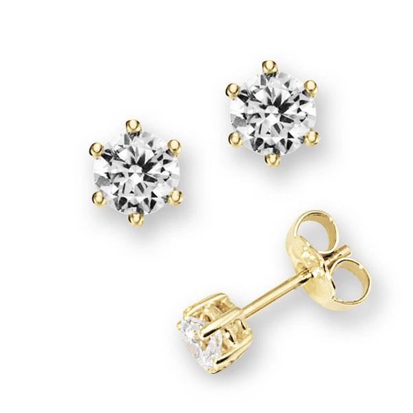 6 Krappen, gerade Fassung in Gelbgold 585 mit 2x 0,3 ct. Brillant tw, vs von 123gold - E-2TP0Y-G5-1IVABLZ 6 Krappen, gerade Fassung in Gelbgold 585 mit 2x 0,3 ct. Brillant tw, vs von 123gold - E-2TP0Y-G5-1IVABLZ