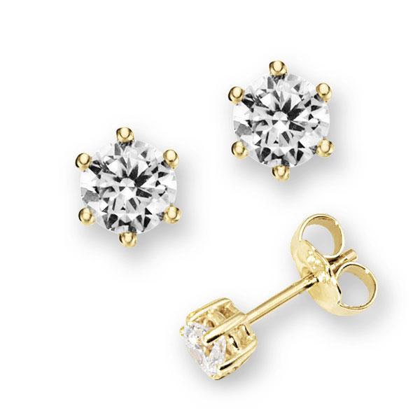 6 Krappen, gerade Fassung in Gelbgold 585 mit 2x 0,4 ct. Brillant tw, vs von 123gold - E-2TP0Z-G5-1IVACGZ 6 Krappen, gerade Fassung in Gelbgold 585 mit 2x 0,4 ct. Brillant tw, vs von 123gold - E-2TP0Z-G5-1IVACGZ