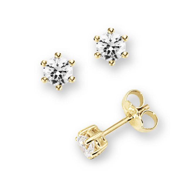 6 Krappen, gerade Fassung in Gelbgold 585 mit zus. 0,25 ct. Brillant tw, vs von 123gold - E-2U8BD-G5-1PVCTXZ 6 Krappen, gerade Fassung in Gelbgold 585 mit zus. 0,25 ct. Brillant tw, vs von 123gold - E-2U8BD-G5-1PVCTXZ