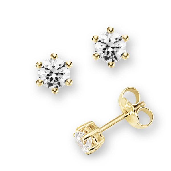 6 Krappen, gerade Fassung in Gelbgold 585 mit zus. 0,3 ct. Brillant tw, vs von 123gold - E-2TP0T-G5-1TUZAZ 6 Krappen, gerade Fassung in Gelbgold 585 mit zus. 0,3 ct. Brillant tw, vs von 123gold - E-2TP0T-G5-1TUZAZ