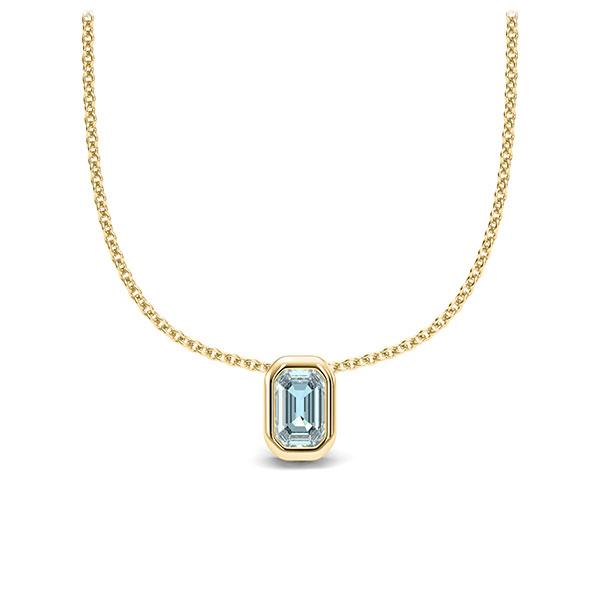 Collier in geelgoud 14 kt. 1 Steen 4,7 x 3 mm Emerald - Cut Aquamarijn van Eternal Touch - E-11IP8C-GG5-1TPPIGZ Collier in geelgoud 14 kt. 1 Steen 4,7 x 3 mm Emerald - Cut Aquamarijn van Eternal Touch - E-11IP8C-GG5-1TPPIGZ