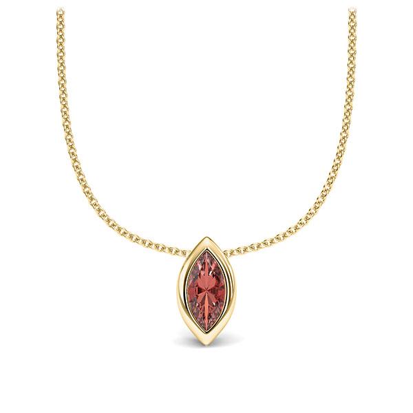 Collier in geelgoud 14 kt. 1 Steen 7,5 x 3,5 mm Navette - Cut Granaat van Eternal Touch - E-11IPNE-GG5-1TQ6FNZ Collier in geelgoud 14 kt. 1 Steen 7,5 x 3,5 mm Navette - Cut Granaat van Eternal Touch - E-11IPNE-GG5-1TQ6FNZ