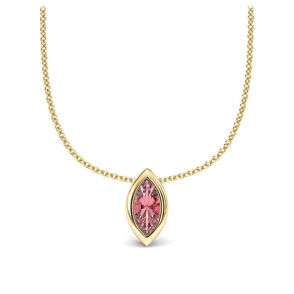 Collier in geelgoud 14 kt. 1 Steen 7,5 x 3,5 mm Navette - Cut Roze Toermalijn van Eternal Touch - E-11IPNU-GG5-1TQ6FRZ Collier in geelgoud 14 kt. 1 Steen 7,5 x 3,5 mm Navette - Cut Roze Toermalijn van Eternal Touch - E-11IPNU-GG5-1TQ6FRZ