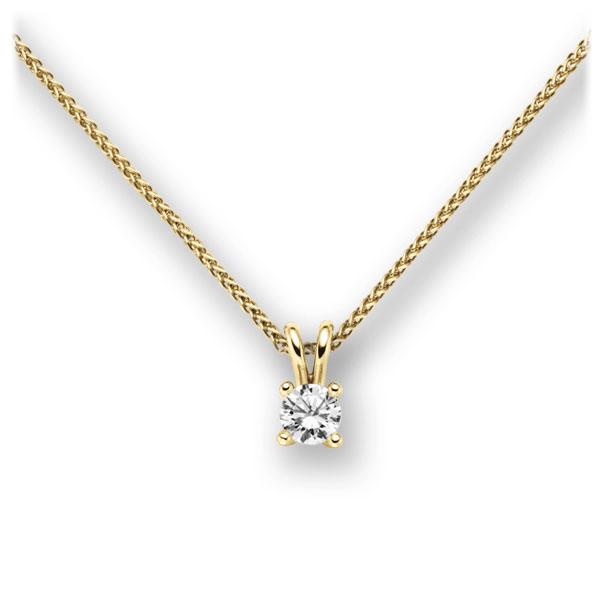 Collier in geelgoud 14 kt. met 0,3 ct. Briljant tw,vs van acredo - A-10L96J-GG5-1IV6N1Z Collier in geelgoud 14 kt. met 0,3 ct. Briljant tw,vs van acredo - A-10L96J-GG5-1IV6N1Z
