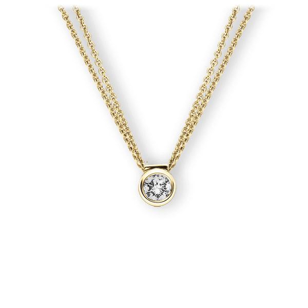 Collier in geelgoud 14 kt. met 0,3 ct. Briljant tw,vs van Eternal Touch - E-3VB54-GG5-1IV5DGZ Collier in geelgoud 14 kt. met 0,3 ct. Briljant tw,vs van Eternal Touch - E-3VB54-GG5-1IV5DGZ