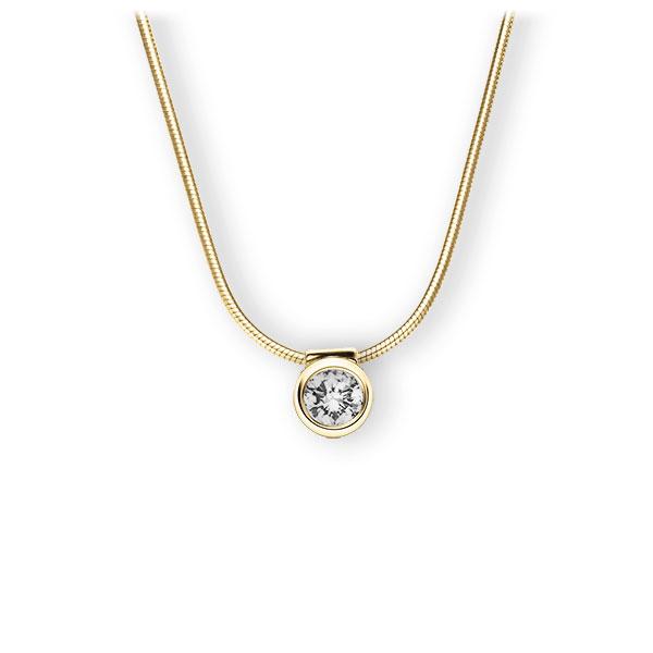 Collier in geelgoud 14 kt. met 0,3 ct. Briljant tw,vs van Eternal Touch - E-3VB73-GG5-1IV5DGZ Collier in geelgoud 14 kt. met 0,3 ct. Briljant tw,vs van Eternal Touch - E-3VB73-GG5-1IV5DGZ