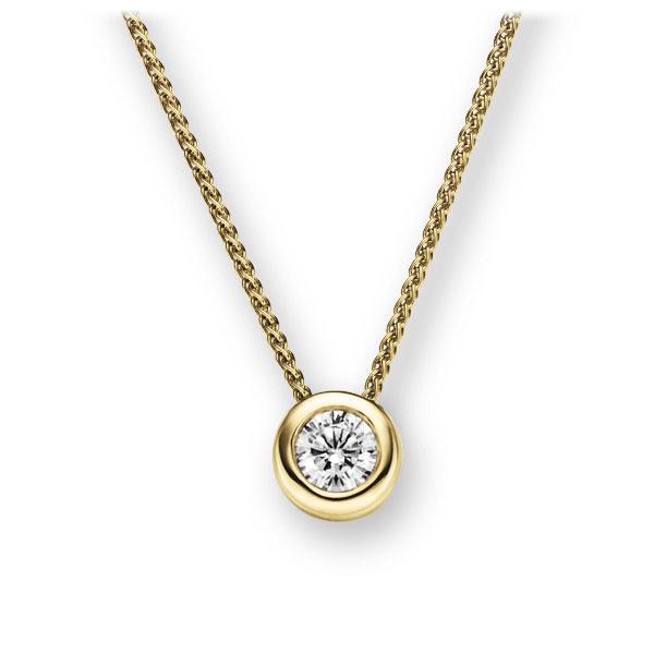 Collier in geelgoud 14 kt. met 0,4 ct. Briljant tw,vs van Eternal Touch - E-2TX3F-GG5-1IV50BZ Collier in geelgoud 14 kt. met 0,4 ct. Briljant tw,vs van Eternal Touch - E-2TX3F-GG5-1IV50BZ