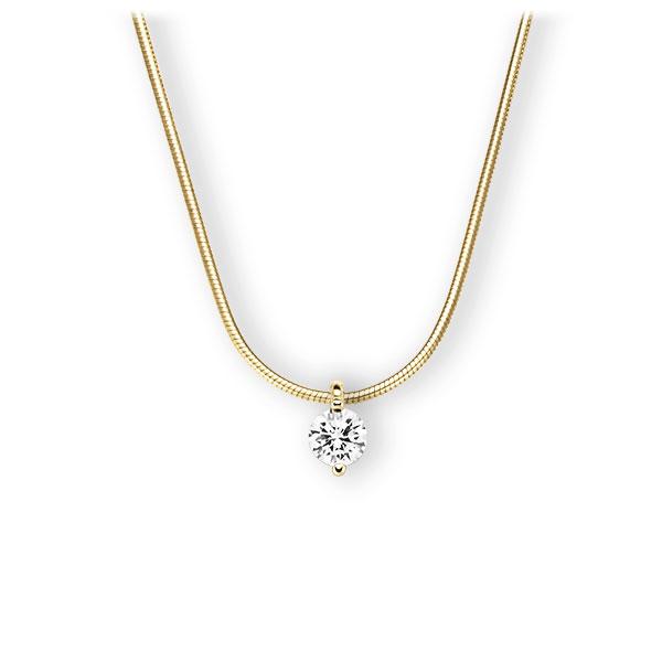 Collier in geelgoud 14 kt. met 0,4 ct. Briljant tw,vs van Eternal Touch - E-3VBVF-GG5-1IV4F1Z Collier in geelgoud 14 kt. met 0,4 ct. Briljant tw,vs van Eternal Touch - E-3VBVF-GG5-1IV4F1Z