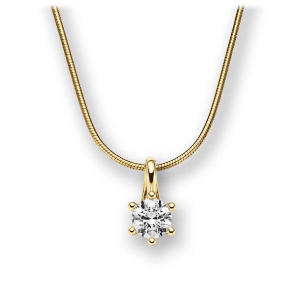 Collier in geelgoud 14 kt. met 0,5 ct. Briljant tw,vs van acredo - A-10LAR7-GG5-1IV54BZ Collier in geelgoud 14 kt. met 0,5 ct. Briljant tw,vs van acredo - A-10LAR7-GG5-1IV54BZ