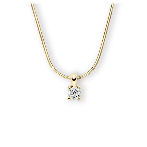 Collier in geelgoud 14 kt. met 0,5 ct. Briljant tw,vs van Eternal Touch - E-3WIG8-GG5-1IV4KGZ Collier in geelgoud 14 kt. met 0,5 ct. Briljant tw,vs van Eternal Touch - E-3WIG8-GG5-1IV4KGZ