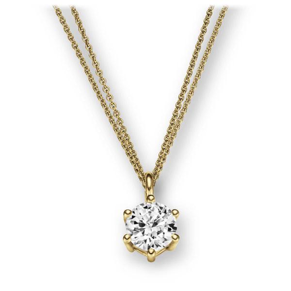 Collier in geelgoud 14 kt. met 0,7 ct. Briljant tw/si van Eternal Touch - E-36DXE-GG5-1R7K5HZ Collier in geelgoud 14 kt. met 0,7 ct. Briljant tw/si van Eternal Touch - E-36DXE-GG5-1R7K5HZ