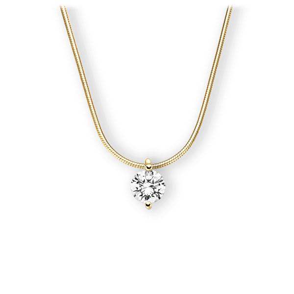 Collier in geelgoud 14 kt. met 1 ct. Briljant tw,vs van Eternal Touch - E-3VBUE-GG5-1IV5SGZ Collier in geelgoud 14 kt. met 1 ct. Briljant tw,vs van Eternal Touch - E-3VBUE-GG5-1IV5SGZ