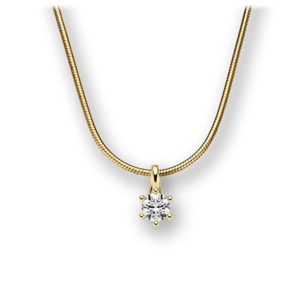 Collier in geelgoud 14 kt. met in totaal 0,15 ct. Briljant tw,vs van acredo - A-10L84A-GG5-1TN9IZ Collier in geelgoud 14 kt. met in totaal 0,15 ct. Briljant tw,vs van acredo - A-10L84A-GG5-1TN9IZ