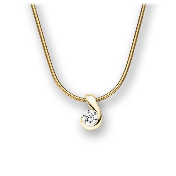 Collier in geelgoud 14 kt. met in totaal 0,15 ct. Briljant tw,vs van acredo - A-10M3AU-GG5-2LH73Z Collier in geelgoud 14 kt. met in totaal 0,15 ct. Briljant tw,vs van acredo - A-10M3AU-GG5-2LH73Z