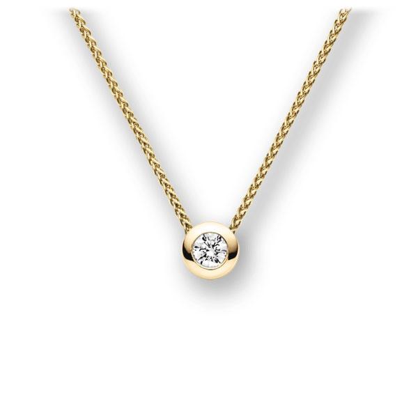 Collier in geelgoud 14 kt. met in totaal 0,15 ct. Briljant tw,vs van acredo - A-11IBRA-GG5-1TXFAZ Collier in geelgoud 14 kt. met in totaal 0,15 ct. Briljant tw,vs van acredo - A-11IBRA-GG5-1TXFAZ
