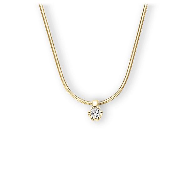 Collier in geelgoud 14 kt. met in totaal 0,15 ct. Briljant tw,vs van Eternal Touch - E-3WIQA-GG5-1Z84ZZ Collier in geelgoud 14 kt. met in totaal 0,15 ct. Briljant tw,vs van Eternal Touch - E-3WIQA-GG5-1Z84ZZ