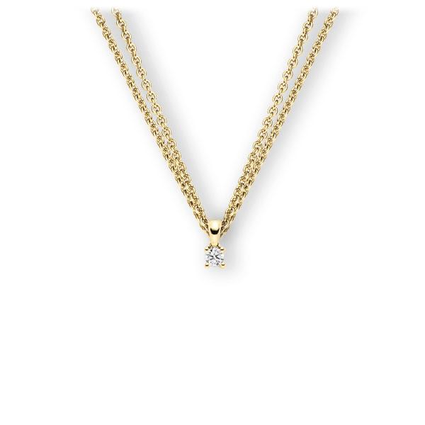 Collier in geelgoud 14 kt. met in totaal 0,1 ct. Briljant tw,vs van Eternal Touch - E-3WIE4-GG5-1TT9DZ Collier in geelgoud 14 kt. met in totaal 0,1 ct. Briljant tw,vs van Eternal Touch - E-3WIE4-GG5-1TT9DZ
