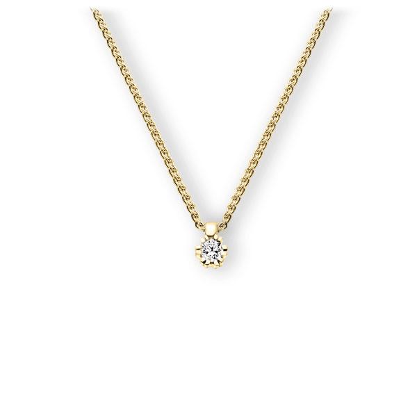 Collier in geelgoud 14 kt. met in totaal 0,1 ct. Briljant tw,vs van Eternal Touch - E-3WIR0-GG5-1TMRBZ Collier in geelgoud 14 kt. met in totaal 0,1 ct. Briljant tw,vs van Eternal Touch - E-3WIR0-GG5-1TMRBZ