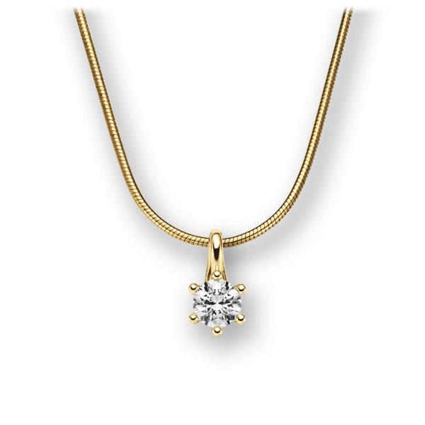 Collier in geelgoud 14 kt. met in totaal 0,25 ct. Briljant tw,vs van acredo - A-10M7NB-GG5-1TMZ8Z Collier in geelgoud 14 kt. met in totaal 0,25 ct. Briljant tw,vs van acredo - A-10M7NB-GG5-1TMZ8Z