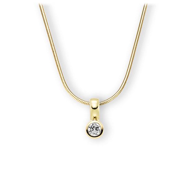 Collier in geelgoud 14 kt. met in totaal 0,2 ct. Briljant tw,vs van Eternal Touch - E-3WIWQ-GG5-2KTPGZ Collier in geelgoud 14 kt. met in totaal 0,2 ct. Briljant tw,vs van Eternal Touch - E-3WIWQ-GG5-2KTPGZ