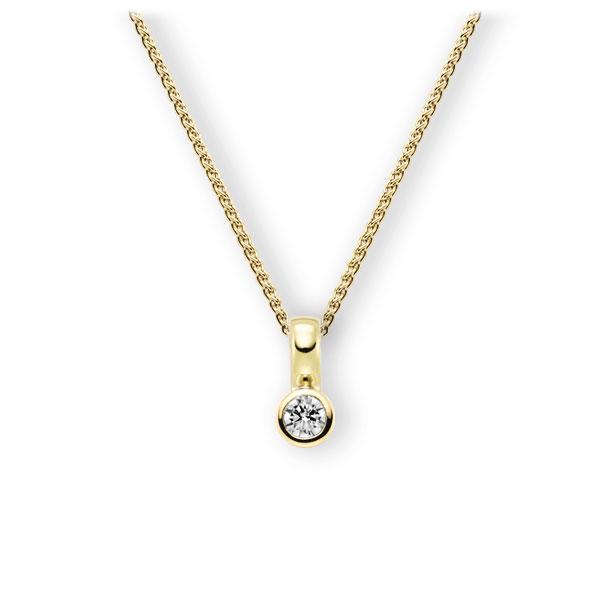 Collier in geelgoud 14 kt. met in totaal 0,2 ct. Briljant tw,vs van Eternal Touch - E-3WIYE-GG5-2KTPGZ Collier in geelgoud 14 kt. met in totaal 0,2 ct. Briljant tw,vs van Eternal Touch - E-3WIYE-GG5-2KTPGZ