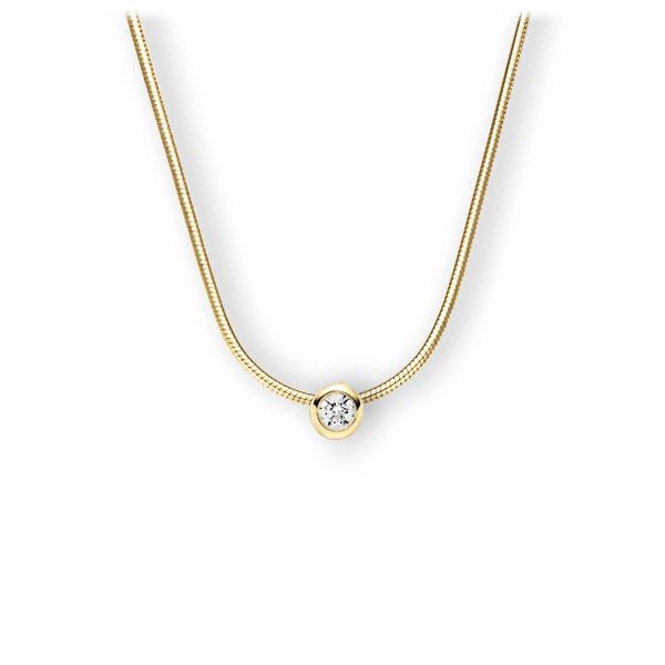 Collier in geelgoud 14 kt. met in totaal 0,2 ct. Briljant tw,vs van Eternal Touch - E-3WJJE-GG5-2KTPGZ Collier in geelgoud 14 kt. met in totaal 0,2 ct. Briljant tw,vs van Eternal Touch - E-3WJJE-GG5-2KTPGZ