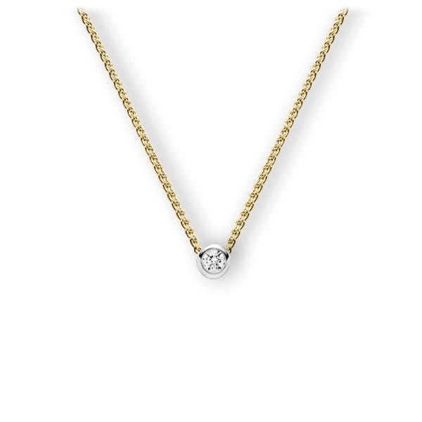 Collier in geelgoud 14 kt. witgoud 14 kt. met 0,3 ct. Briljant tw,vs van Eternal Touch - E-3WJKF-GW5-1IV5DGZ Collier in geelgoud 14 kt. witgoud 14 kt. met 0,3 ct. Briljant tw,vs van Eternal Touch - E-3WJKF-GW5-1IV5DGZ