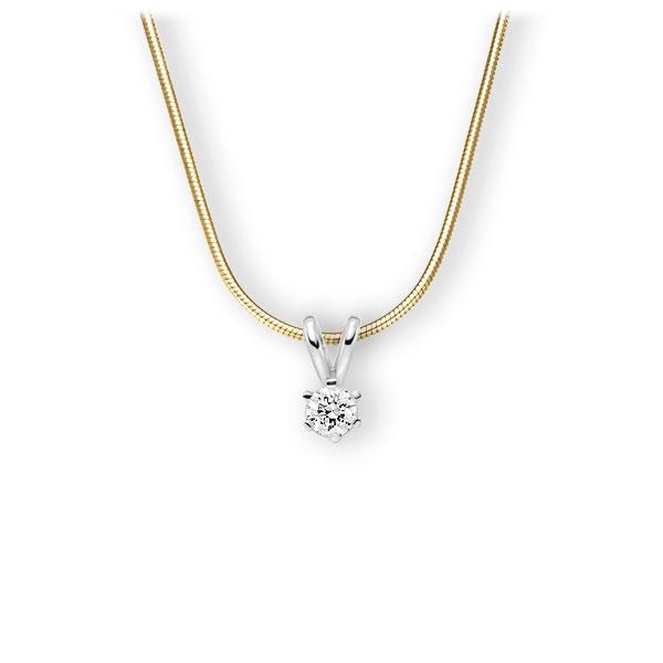 Collier in geelgoud 14 kt. witgoud 14 kt. met 0,3 ct. Briljant tw,vs van Eternal Touch - E-3WJXD-GW5-1IV54LZ Collier in geelgoud 14 kt. witgoud 14 kt. met 0,3 ct. Briljant tw,vs van Eternal Touch - E-3WJXD-GW5-1IV54LZ