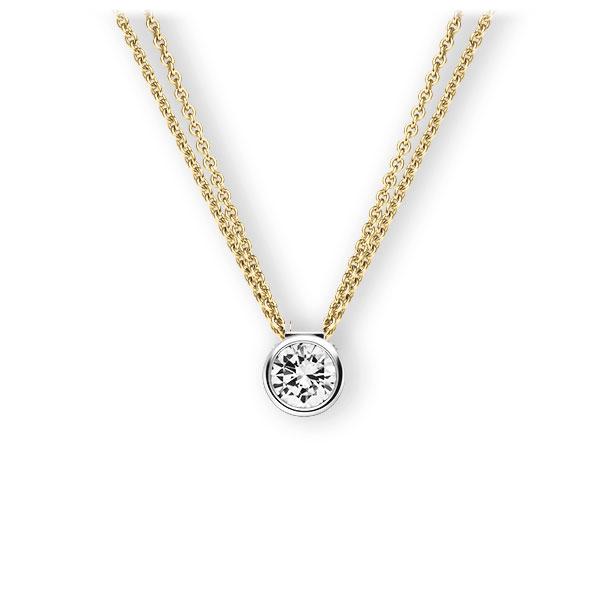 Collier in geelgoud 14 kt. witgoud 14 kt. met 0,4 ct. Briljant tw,vs van Eternal Touch - E-3VB5F-GW5-1IV50BZ Collier in geelgoud 14 kt. witgoud 14 kt. met 0,4 ct. Briljant tw,vs van Eternal Touch - E-3VB5F-GW5-1IV50BZ