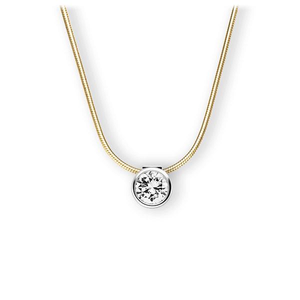 Collier in geelgoud 14 kt. witgoud 14 kt. met 0,4 ct. Briljant tw,vs van Eternal Touch - E-3VB7D-GW5-1IV50BZ Collier in geelgoud 14 kt. witgoud 14 kt. met 0,4 ct. Briljant tw,vs van Eternal Touch - E-3VB7D-GW5-1IV50BZ