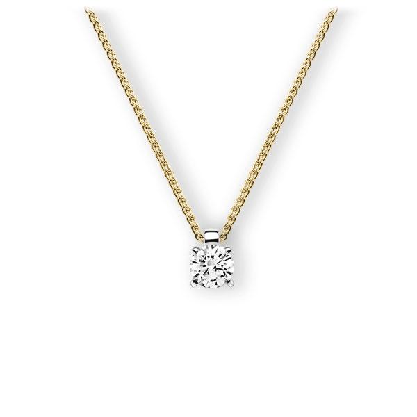 Collier in geelgoud 14 kt. witgoud 14 kt. met 0,4 ct. Briljant tw,vs van Eternal Touch - E-3WIAN-GW5-1IV52LZ Collier in geelgoud 14 kt. witgoud 14 kt. met 0,4 ct. Briljant tw,vs van Eternal Touch - E-3WIAN-GW5-1IV52LZ