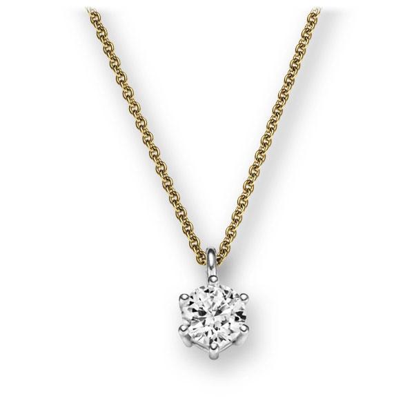 Collier in geelgoud 14 kt. witgoud 14 kt. met 0,5 ct. Briljant tw,vs van Eternal Touch - E-2U6LS-GW5-1IV54BZ Collier in geelgoud 14 kt. witgoud 14 kt. met 0,5 ct. Briljant tw,vs van Eternal Touch - E-2U6LS-GW5-1IV54BZ