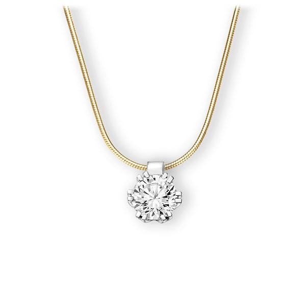 Collier in geelgoud 14 kt. witgoud 14 kt. met 0,7 ct. Briljant tw,vs van Eternal Touch - E-3WIPE-GW5-1IV4HLZ Collier in geelgoud 14 kt. witgoud 14 kt. met 0,7 ct. Briljant tw,vs van Eternal Touch - E-3WIPE-GW5-1IV4HLZ