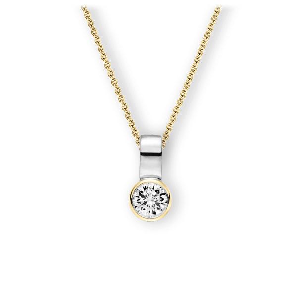Collier in geelgoud 14 kt. witgoud 14 kt. met 0,7 ct. Briljant tw,vs van Eternal Touch - E-3WITG-GW5-1IV4XRZ Collier in geelgoud 14 kt. witgoud 14 kt. met 0,7 ct. Briljant tw,vs van Eternal Touch - E-3WITG-GW5-1IV4XRZ