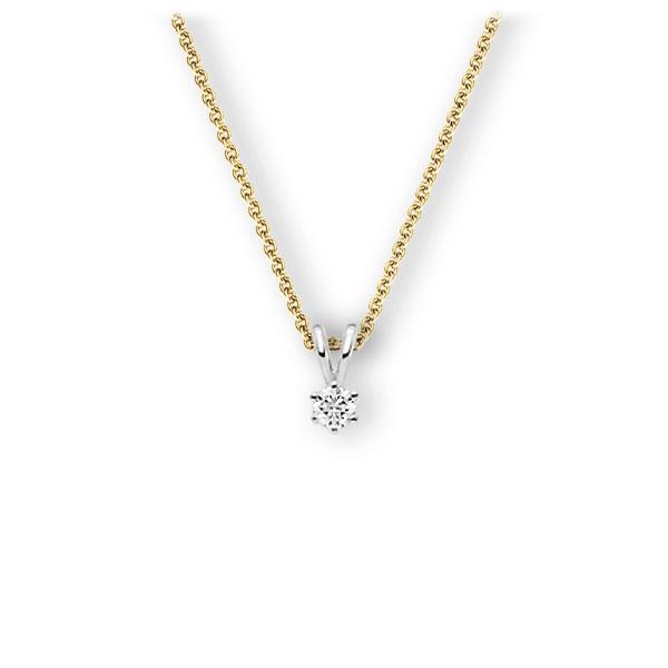 Collier in geelgoud 14 kt. witgoud 14 kt. met in totaal 0,15 ct. Briljant tw,vs van Eternal Touch - E-3WJSI-GW5-1Z84ZZ Collier in geelgoud 14 kt. witgoud 14 kt. met in totaal 0,15 ct. Briljant tw,vs van Eternal Touch - E-3WJSI-GW5-1Z84ZZ