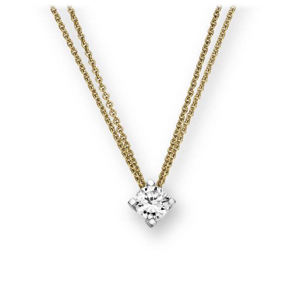 Collier in geelgoud 14 kt. witgoud 14 kt. met in totaal 0,1 ct. Briljant tw,vs van Eternal Touch - E-2U7E2-GW5-1TT9DZ Collier in geelgoud 14 kt. witgoud 14 kt. met in totaal 0,1 ct. Briljant tw,vs van Eternal Touch - E-2U7E2-GW5-1TT9DZ