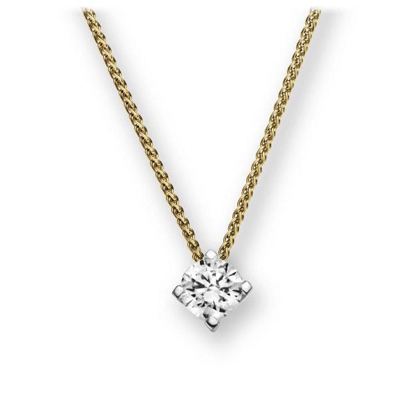 Collier in geelgoud 14 kt. witgoud 14 kt. met in totaal 0,25 ct. Briljant tw,vs van Eternal Touch - E-2U7L4-GW5-1TT9JZ Collier in geelgoud 14 kt. witgoud 14 kt. met in totaal 0,25 ct. Briljant tw,vs van Eternal Touch - E-2U7L4-GW5-1TT9JZ