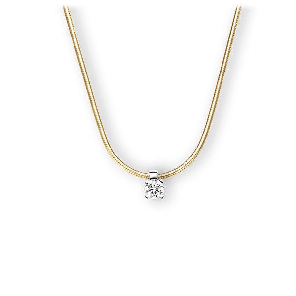 Collier in geelgoud 14 kt. witgoud 14 kt. met in totaal 0,25 ct. Briljant tw,vs van Eternal Touch - E-3WI8Q-GW5-1TT9JZ Collier in geelgoud 14 kt. witgoud 14 kt. met in totaal 0,25 ct. Briljant tw,vs van Eternal Touch - E-3WI8Q-GW5-1TT9JZ