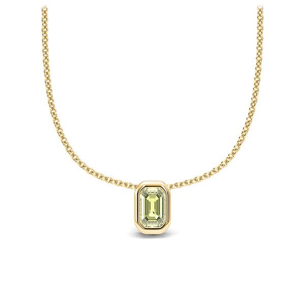 Collier in Gelbgold 585 1 Stein 4,7 x 3 mm Emerald - Cut Peridot von 123gold - E-11IPLQ-GG5-1TPPIIZ Collier in Gelbgold 585 1 Stein 4,7 x 3 mm Emerald - Cut Peridot von 123gold - E-11IPLQ-GG5-1TPPIIZ