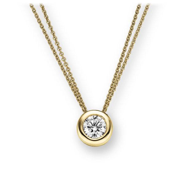 Collier in Gelbgold 585 mit 0,4 ct. Brillant tw, vs von 123gold - E-2TX1E-GG5-1IV50BZ Collier in Gelbgold 585 mit 0,4 ct. Brillant tw, vs von 123gold - E-2TX1E-GG5-1IV50BZ