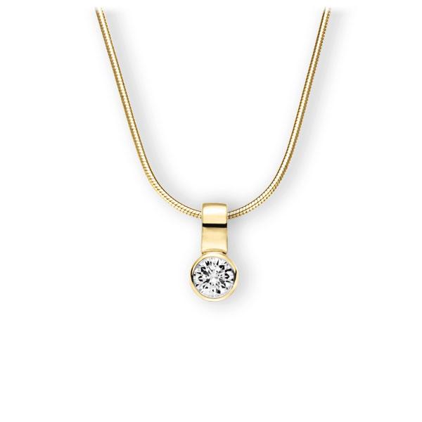 Collier in Gelbgold 585 mit 0,4 ct. Brillant tw, vs von 123gold - E-3WIXU-GG5-1IV50BZ Collier in Gelbgold 585 mit 0,4 ct. Brillant tw, vs von 123gold - E-3WIXU-GG5-1IV50BZ