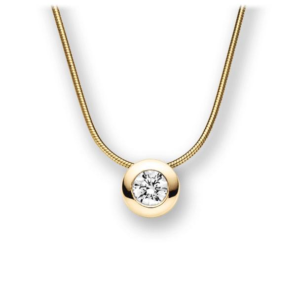 Collier in Gelbgold 585 mit 0,4 ct. Brillant tw, vs von acredo - A-10LYZZ-GG5-1IV50BZ Collier in Gelbgold 585 mit 0,4 ct. Brillant tw, vs von acredo - A-10LYZZ-GG5-1IV50BZ
