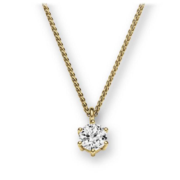 Collier in Gelbgold 585 mit 0,5 ct. Brillant tw, vs von 123gold - E-2U6R5-GG5-1IV54BZ Collier in Gelbgold 585 mit 0,5 ct. Brillant tw, vs von 123gold - E-2U6R5-GG5-1IV54BZ