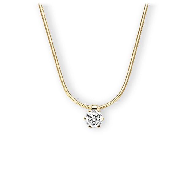 Collier in Gelbgold 585 mit 0,5 ct. Brillant tw, vs von 123gold - E-3VBIK-GG5-1IV54BZ Collier in Gelbgold 585 mit 0,5 ct. Brillant tw, vs von 123gold - E-3VBIK-GG5-1IV54BZ