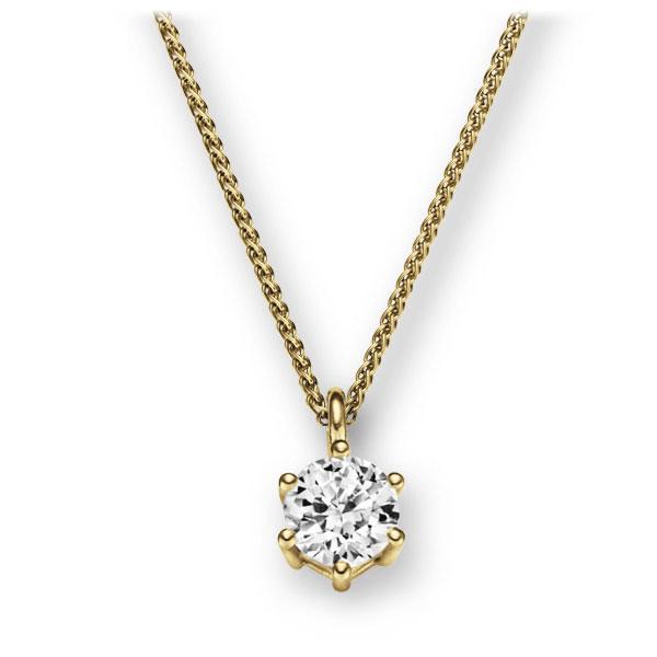 Collier in Gelbgold 585 mit 1 ct. Brillant tw, vs von 123gold - E-2U6R6-GG5-1IV56WZ Collier in Gelbgold 585 mit 1 ct. Brillant tw, vs von 123gold - E-2U6R6-GG5-1IV56WZ