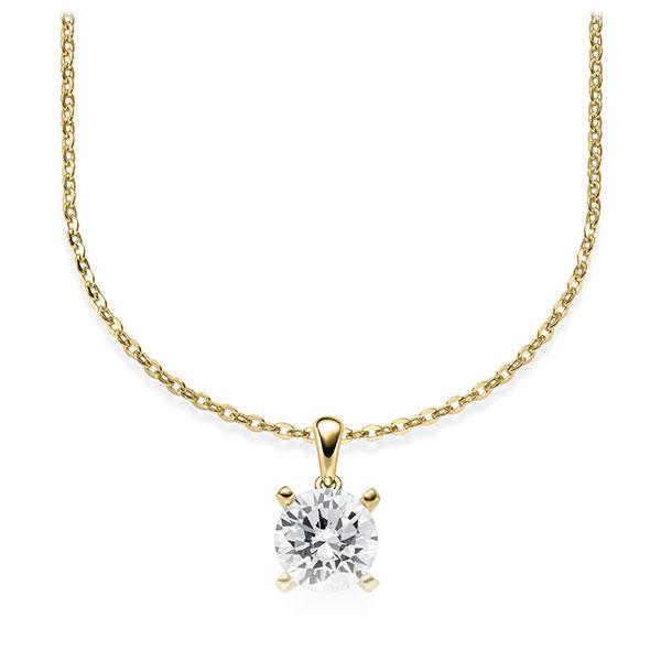 Collier in Gelbgold 585 mit 1 ct. Brillant tw, vs von Steinberg - Q-ZLJ7V-GG5-1IV6K6Z Collier in Gelbgold 585 mit 1 ct. Brillant tw, vs von Steinberg - Q-ZLJ7V-GG5-1IV6K6Z