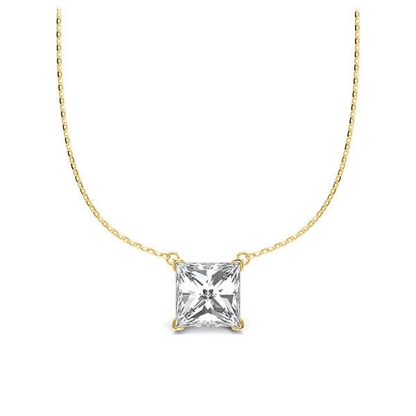 Collier in Gelbgold 585 mit 1 ct. Prinzess-Diamant tw, vs von Steinberg - Q-ZLEZ9-GG5-V9BCLZ Collier in Gelbgold 585 mit 1 ct. Prinzess-Diamant tw, vs von Steinberg - Q-ZLEZ9-GG5-V9BCLZ